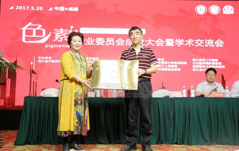 四川省中医药信息学会会长王笳为色素专业委员会授牌